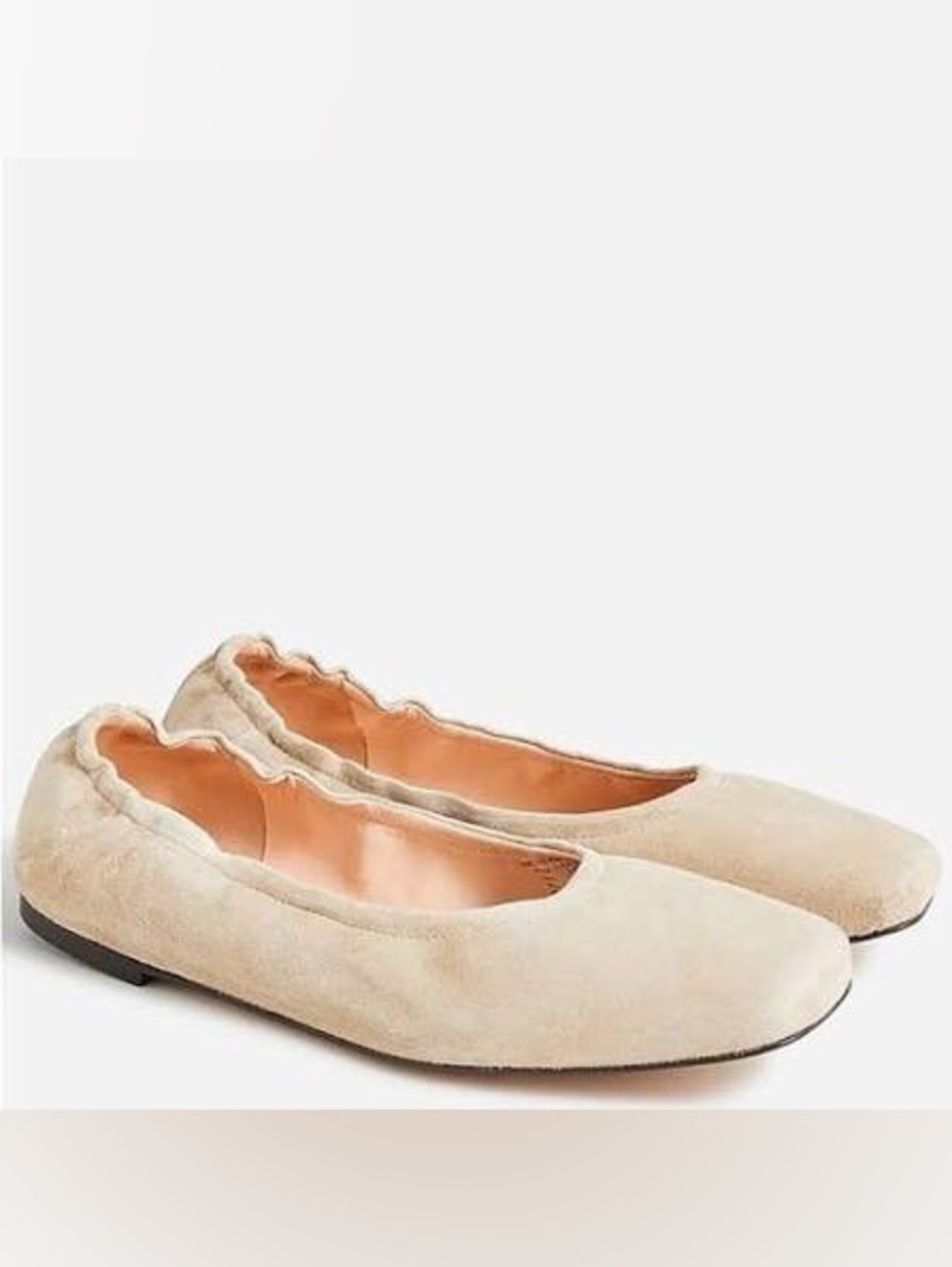 NEW J Crew Anya Scrunchie Ballet Flats Beige 6.5